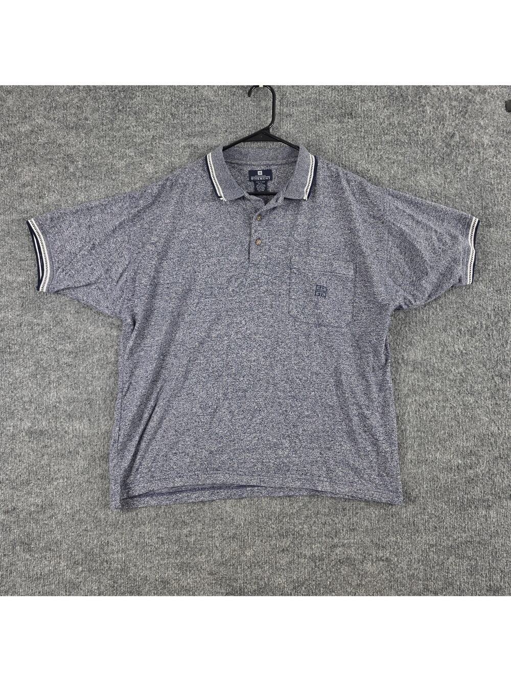 Vtg Givenchy Activewear Polo Mens Large Shirt Blue Logo Short Sleeve Preppy 90s